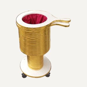 2 Collection Bags Red & Gold Offering Drum