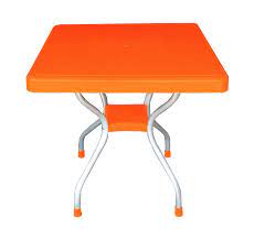 Orange Cruise Plastic Table with Aluminum Legs