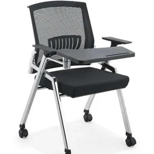 Ergonomic Training Chair on wheel With Writing Pad – Mesh