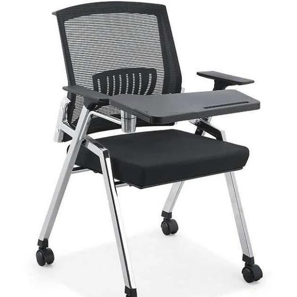 Ergonomic Training Chair on wheel With Writing Pad - Mesh