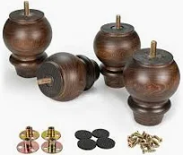 Solid Wooden Furniture Legs Natural Color Round Table Legs 4 Pcs H150mm ( Click to view other images ) - Image 4