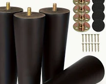 Solid Wooden Furniture Legs Natural Color Round Table Legs 4 Pcs H150mm ( Click to view other images ) - Image 5