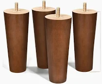 Solid Wooden Furniture Legs Natural Color Round Table Legs 4 Pcs H150mm ( Click to view other images ) - Image 6