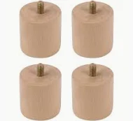 Solid Wooden Furniture Legs Natural Color Round Table Legs 4 Pcs H150mm ( Click to view other images ) - Image 7