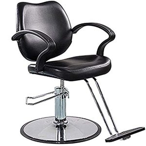 Black Saloon Chair with Leg Rest