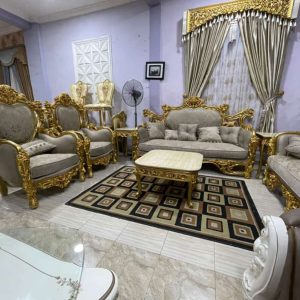 Luxury royal furniture set with table and stool,