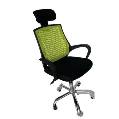 Mesh Swivel Chair green and black - Image 2