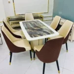 6 Seater Marble Dining Set,
