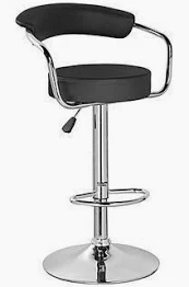 Home Square 2 Piece Faux Leather Height-adjustable Bar Stool Set in black