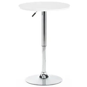 White Adjustable 360° Swivel Round Bar Table