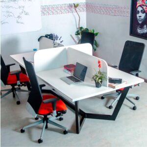 Eclectic 4 Man Workstation Office Desk