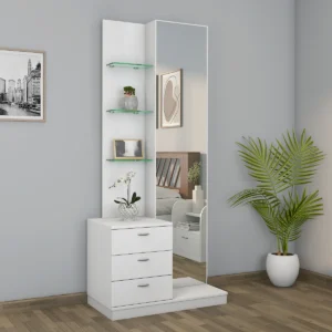 Y- Shape Dressing Table With Storage And Mirror